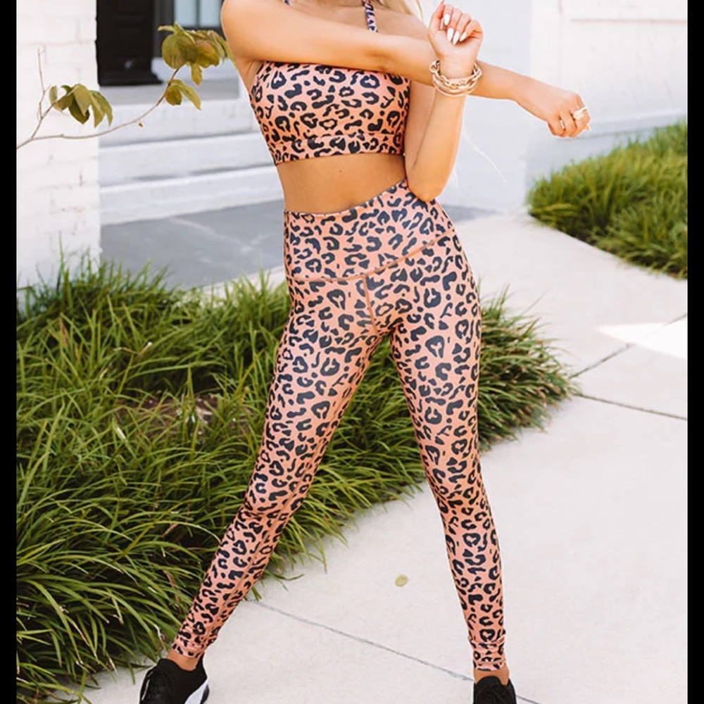 Cheetah print work out set